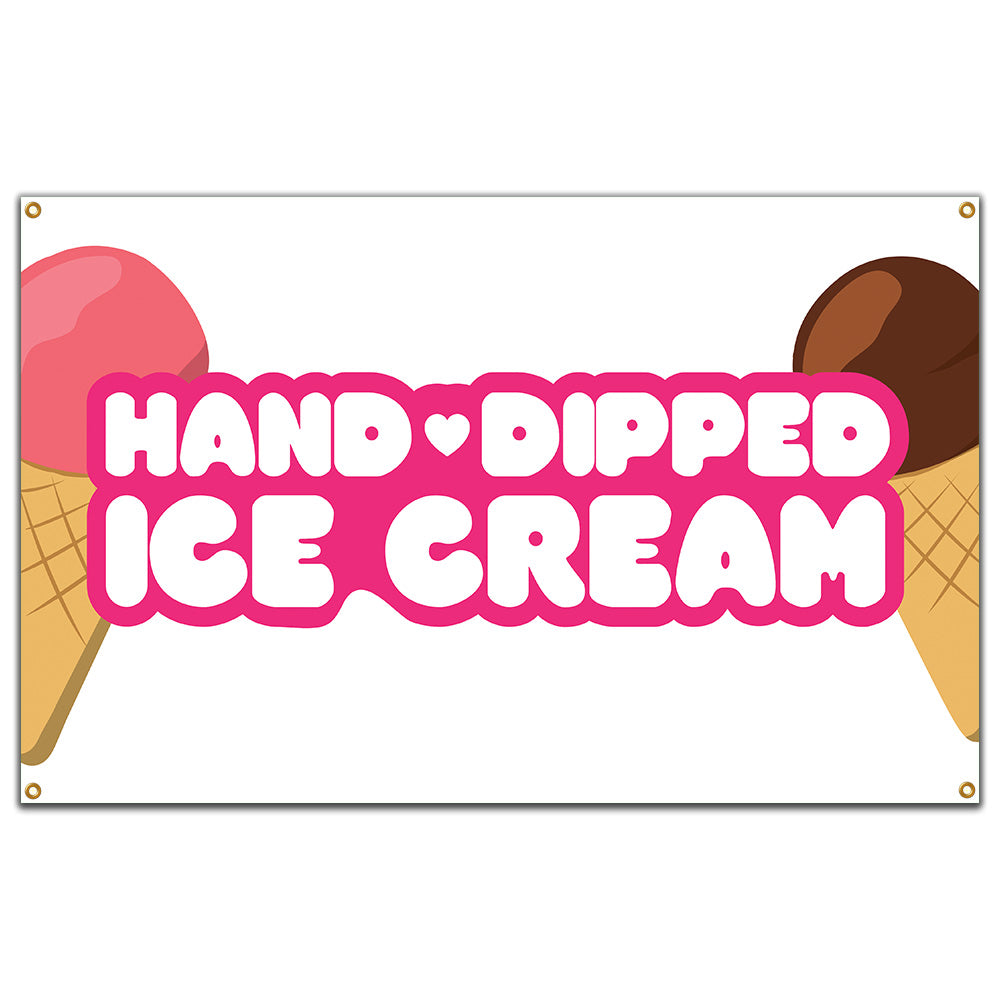 Hand Dipped Ice Cream Banner