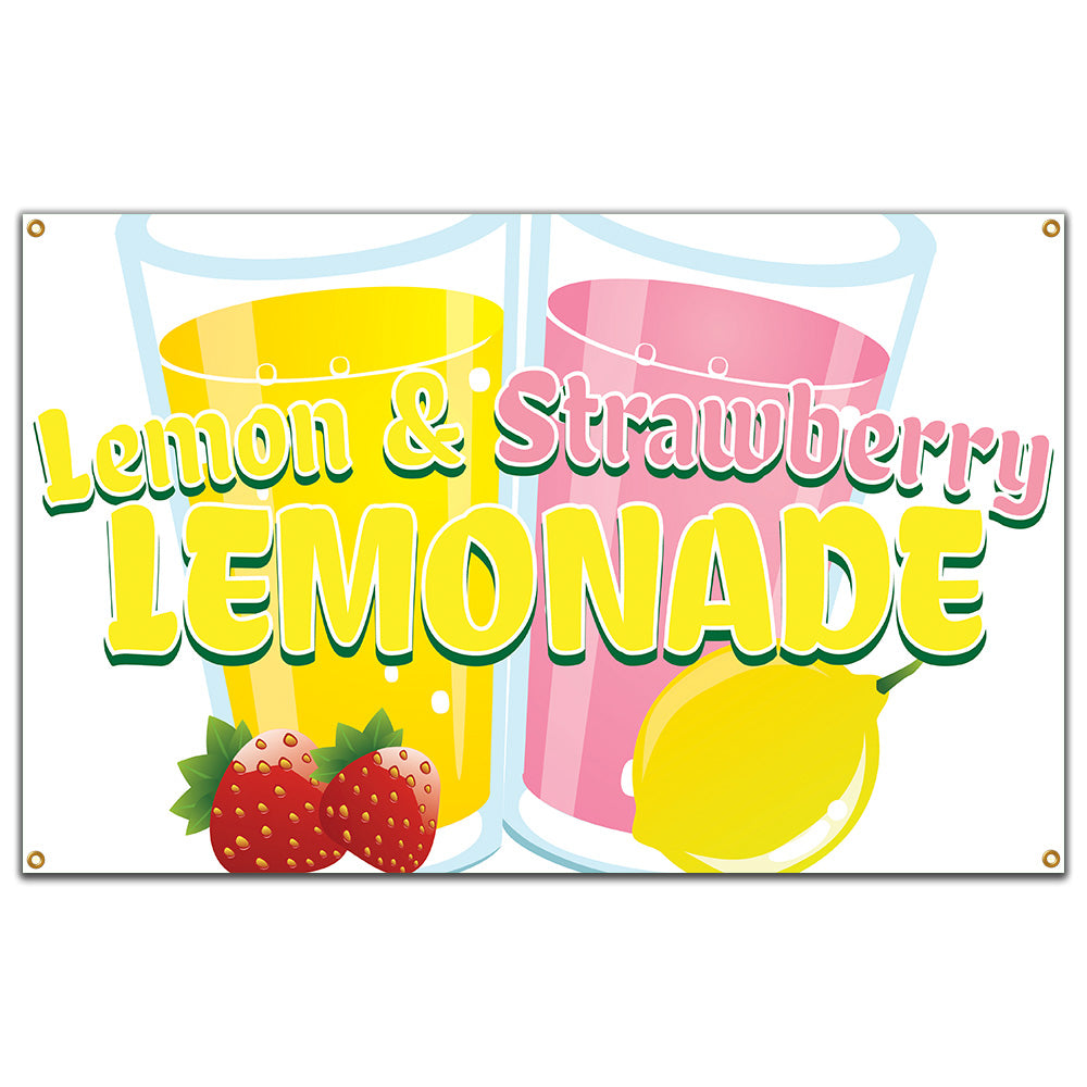 Lemon And Strawberry Lemonade Banner
