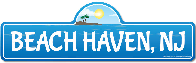 Beach Haven, NJ New Jersey Beach Street Sign