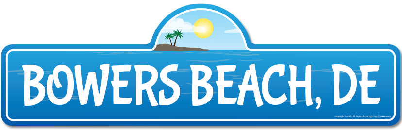 Bowers, DE Delaware Beach Street Sign