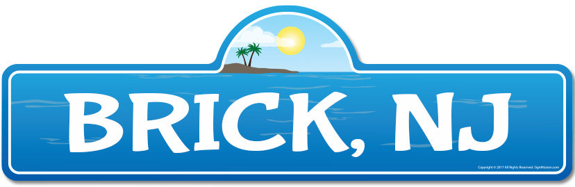 Brick, NJ New Jersey Beach Street Sign