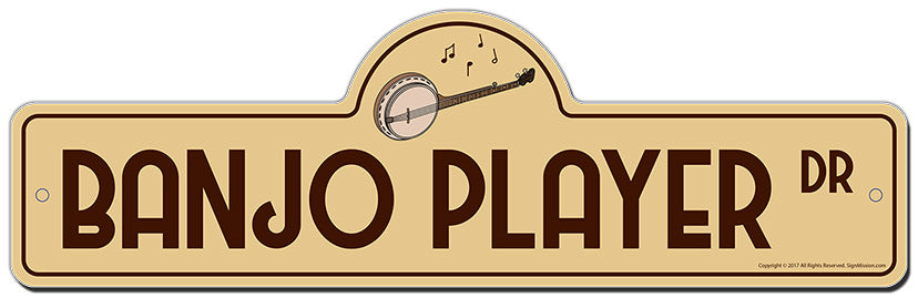 Banjo Player Street Sign