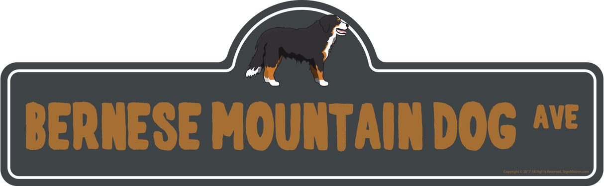 Bernese Mountain Dog Street Sign