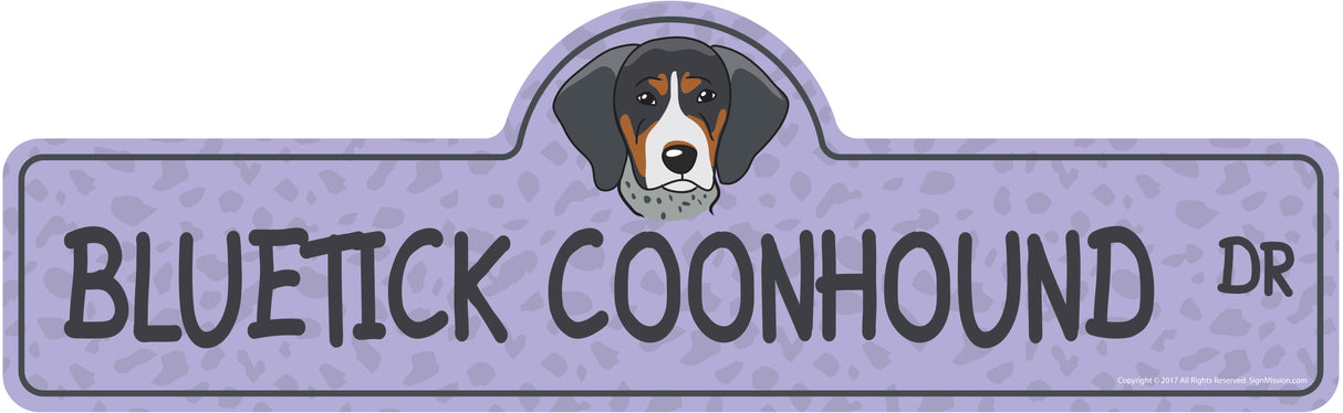 Bluetick Coonhound Street Sign