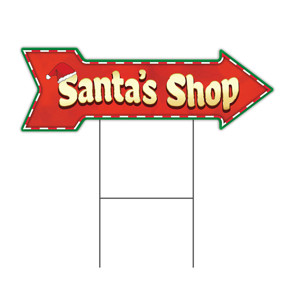 Santa's Shop Arrow Sign