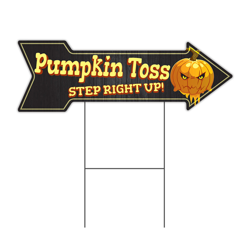 Pumpkin Toss Arrow Sign