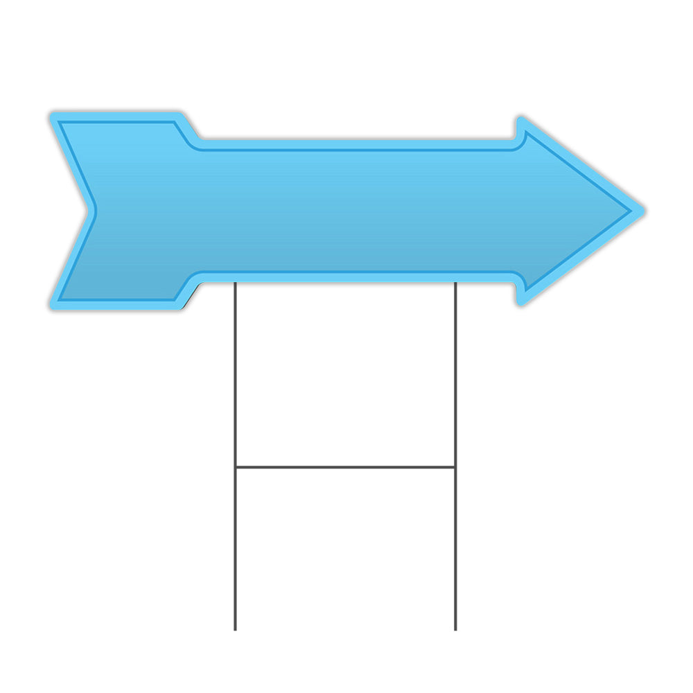 Light Blue Arrow Sign