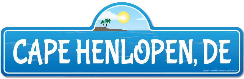 Cape Henlopen, DE Delaware Beach Street Sign
