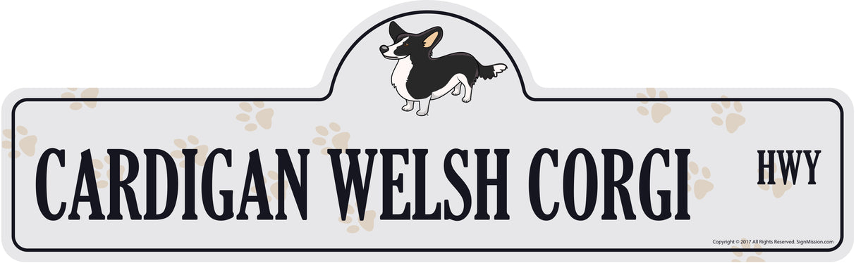 Cardigan Welsh Corgi Street Sign