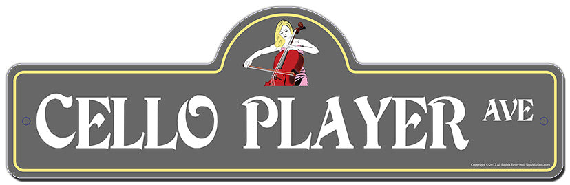 Cello Player Street Sign