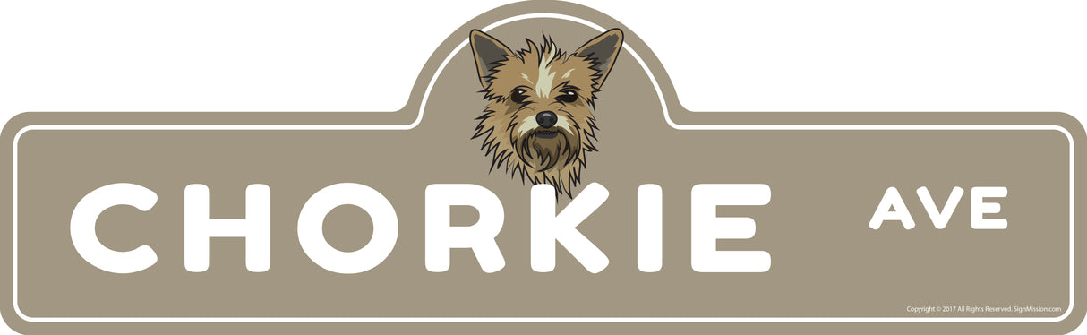 Chorkie Street Sign