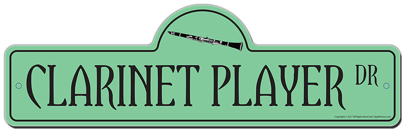 Clarinet Player Street Sign