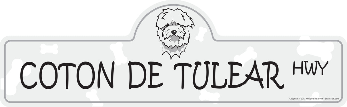 Coton De Tulear Street Sign