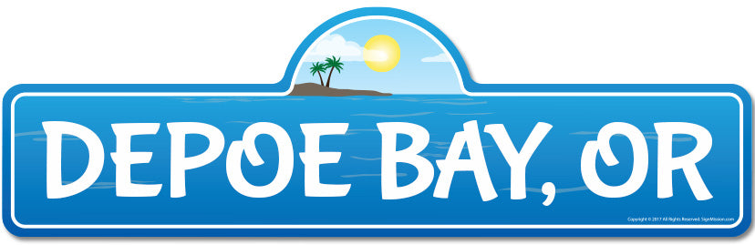 Depoe Bay, OR Oregon Beach Street Sign