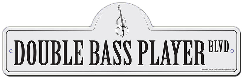 Double Bass Player Street Sign