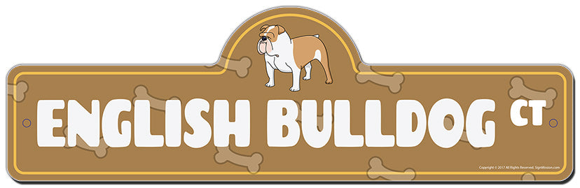 English Bulldog Street Sign