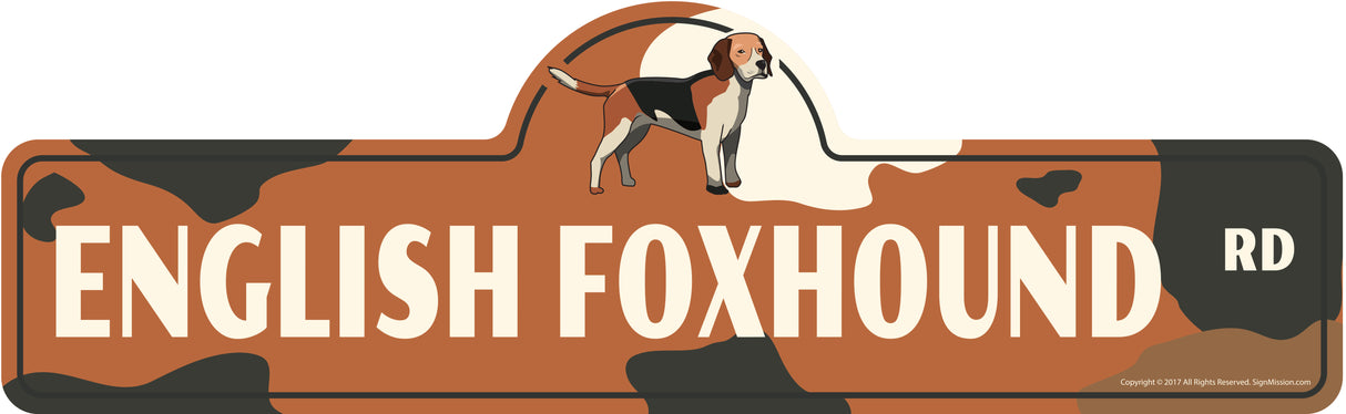 English Foxhound Street Sign