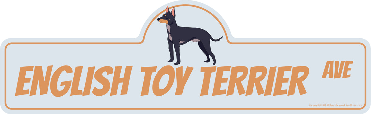 English Toy Terrier Street Sign