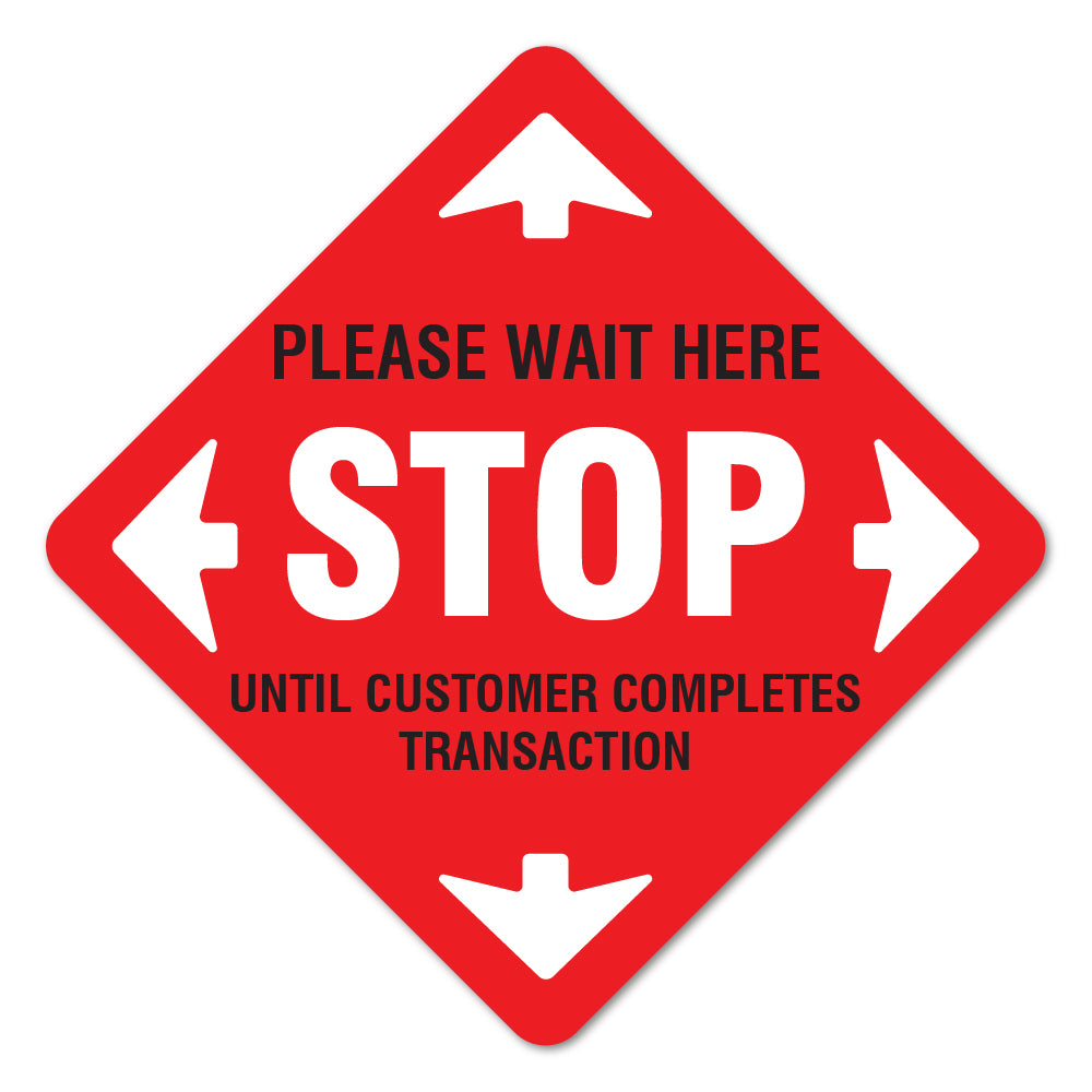 Stop Please Wait Here 11" Floor Marker