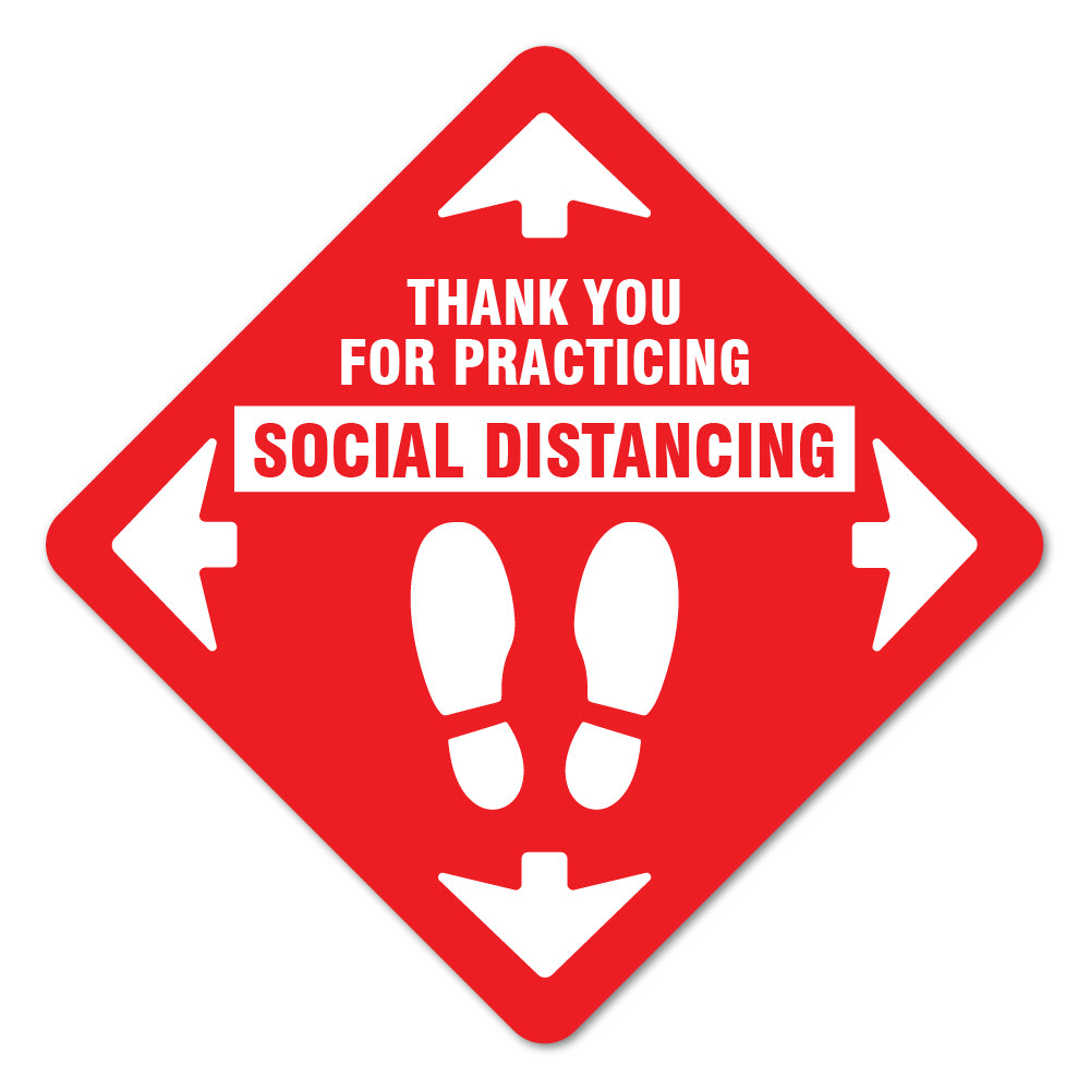 Thank You For Social Distance Red Floor Marker