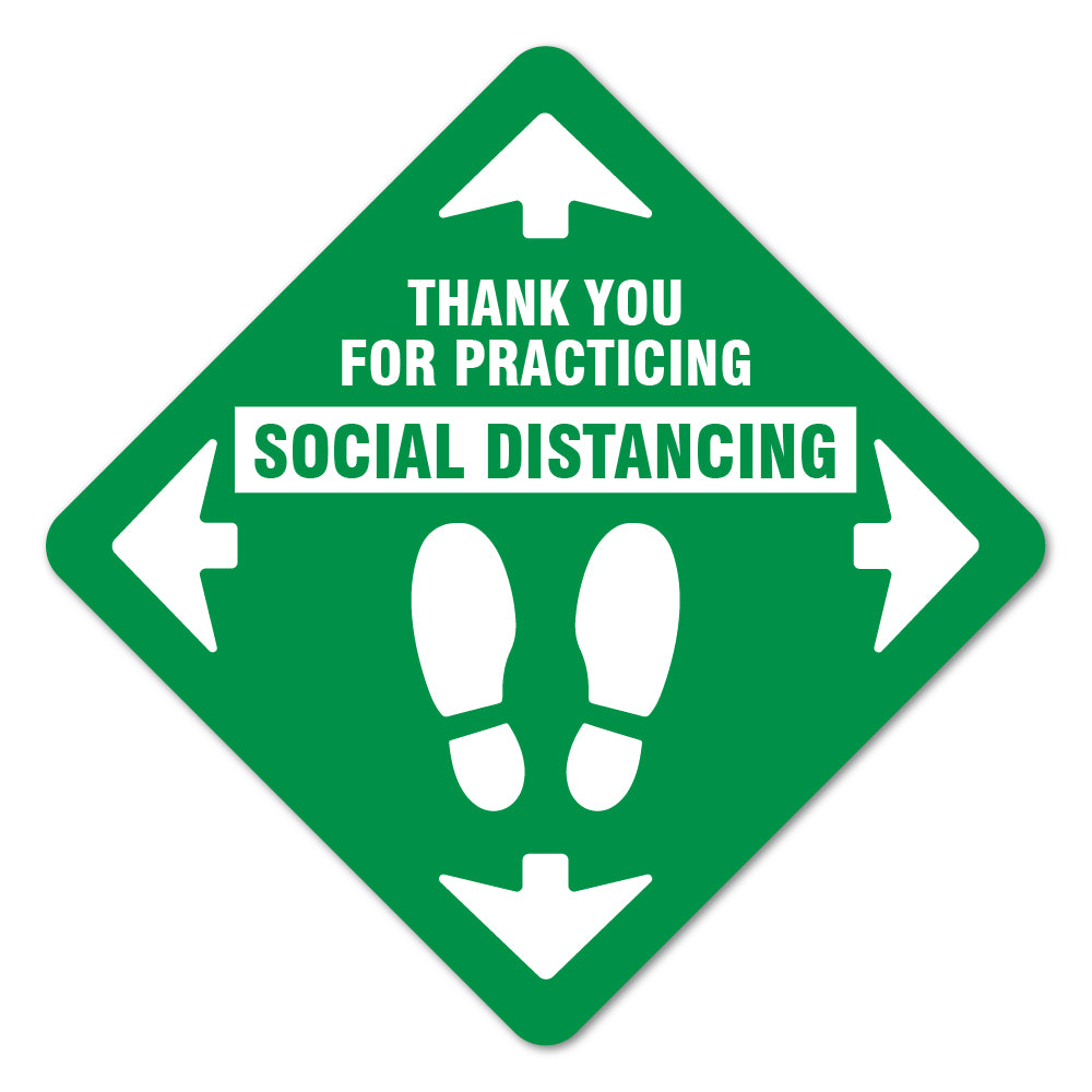 Thank You For Social Distance Green Floor Marker