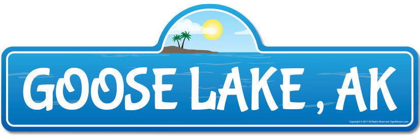 Goose Lake, AK Alaska Beach Street Sign
