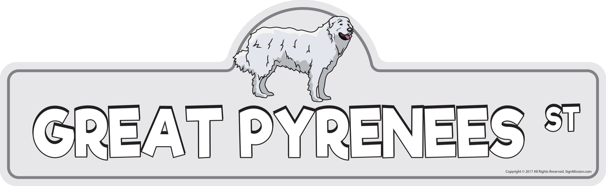 Great Pyrenees Street Sign