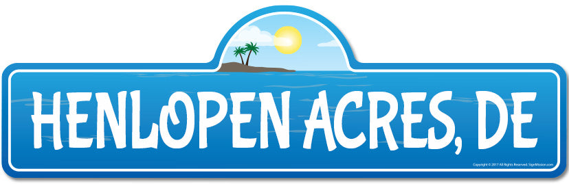 Henlopen Acres, DE Delaware Beach Street Sign