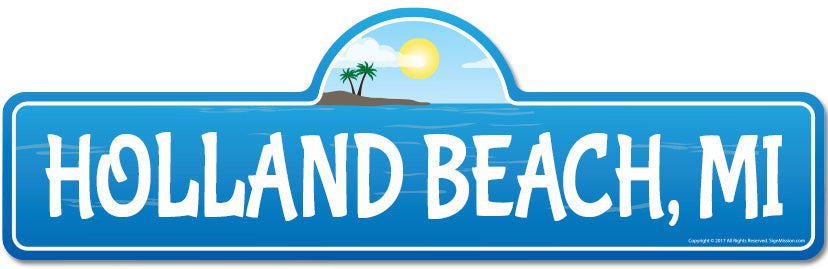 Holland, MI Michigan Beach Street Sign