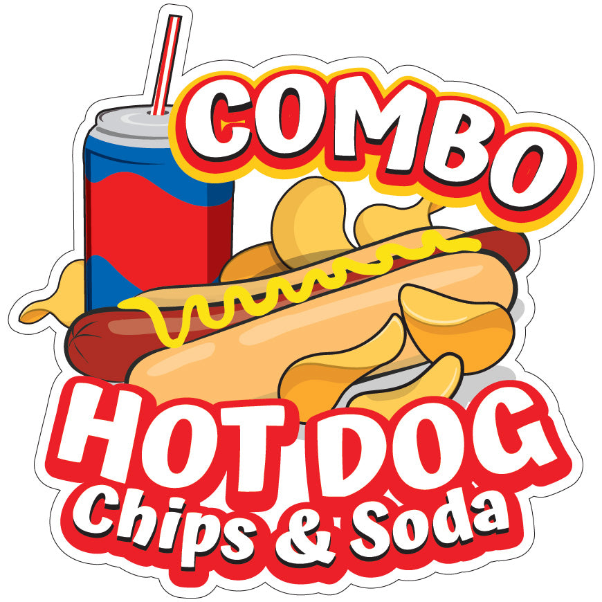 Hot Dogs Chips And Soda Combo Die-Cut Decal