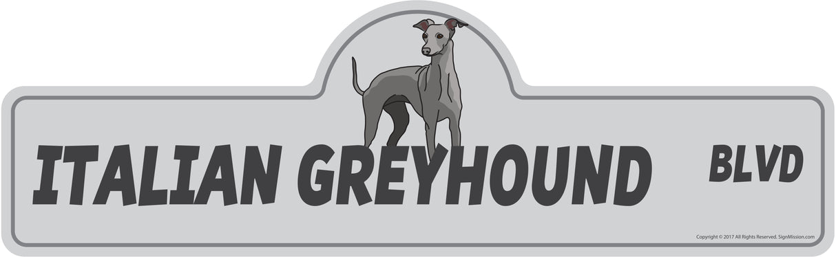 Italian Greyhound Street Sign