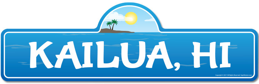 Kailua, HI Hawaii Beach Street Sign