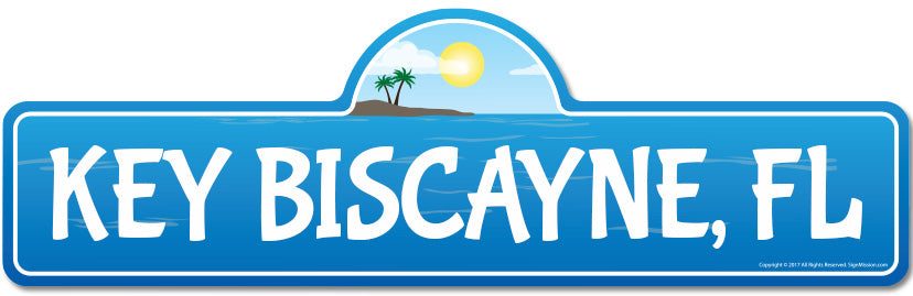 Key Biscayne, FL Florida Beach Street Sign