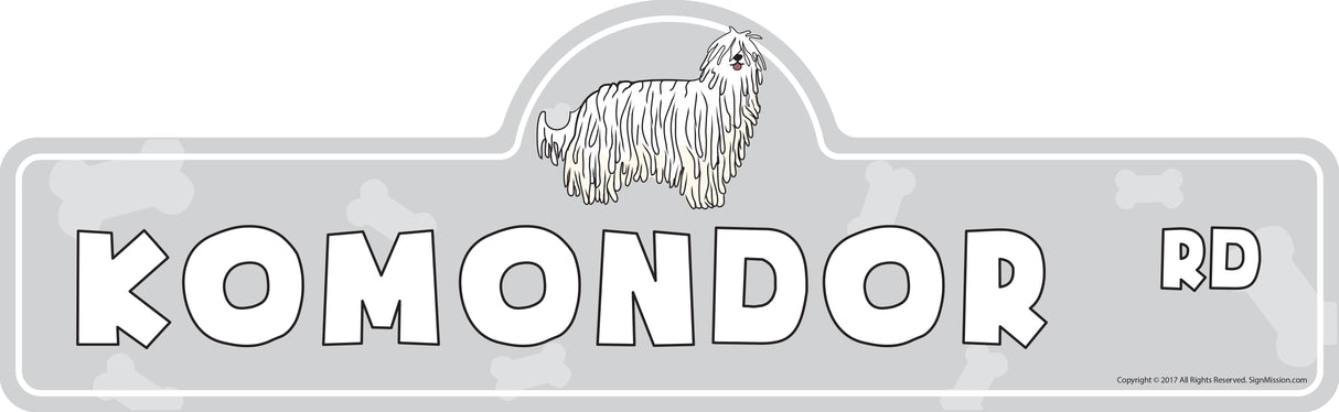 Komondor Street Sign