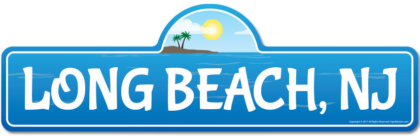 Long, NJ New Jersey Beach Street Sign
