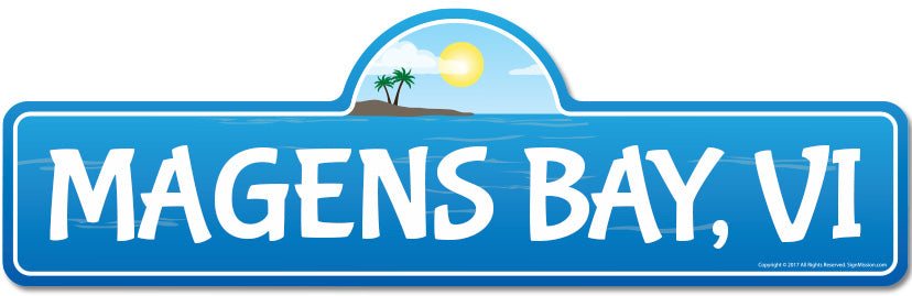 Magens Bay, VI Virgin Islands Beach Street Sign