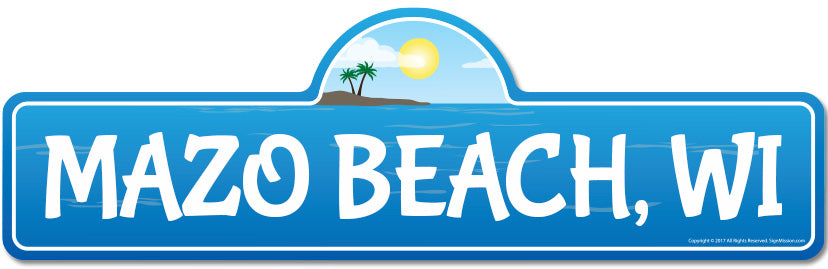 Mazo, WI Wisconsin Beach Street Sign