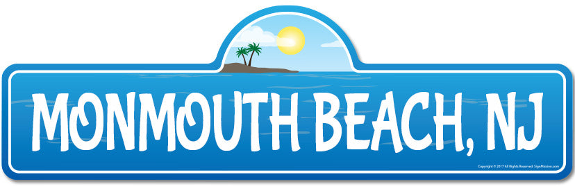 Monmouth, NJ New Jersey Beach Street Sign