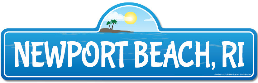 Newport, RI Rhode Island Beach Street Sign