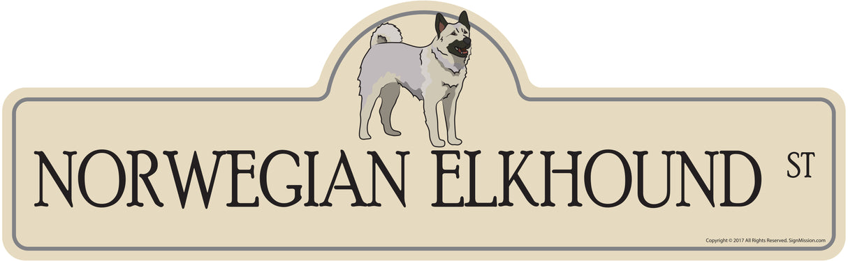 Norwegian Elkhound Street Sign