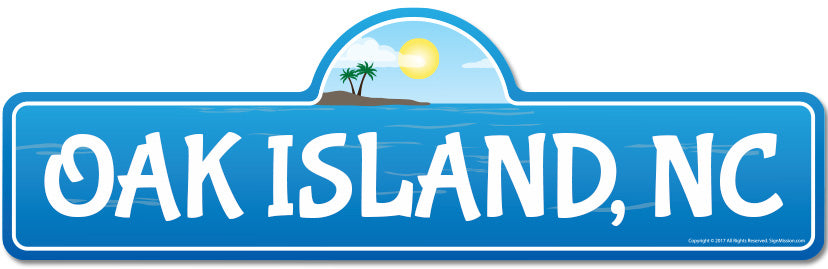 Oak Island, NC North Carolina Beach Street Sign