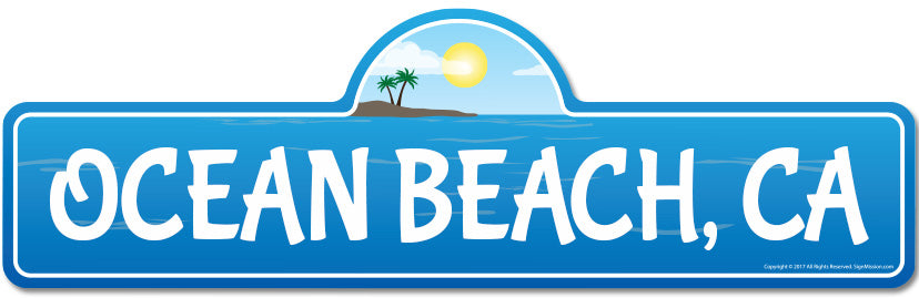 Ocean, CA California Beach Street Sign