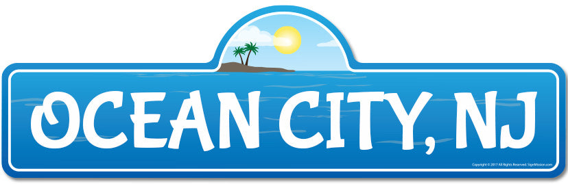 Ocean City, NJ New Jersey Beach Street Sign