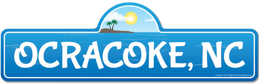 Ocracoke, NC North Carolina Beach Street Sign