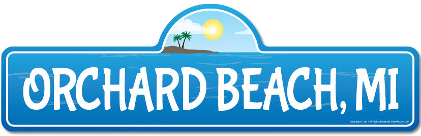 Orchard, MI Michigan Beach Street Sign