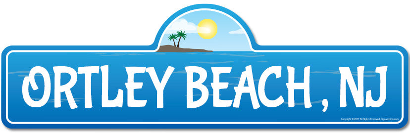 Ortley Beach, NJ New Jersey Beach Street Sign