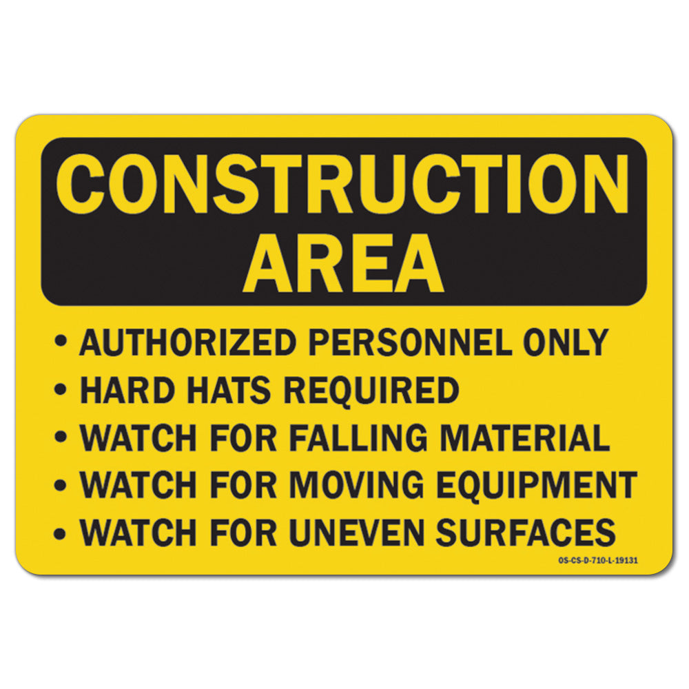 Construction Area Authorized Personnel Only Hard Hats Required