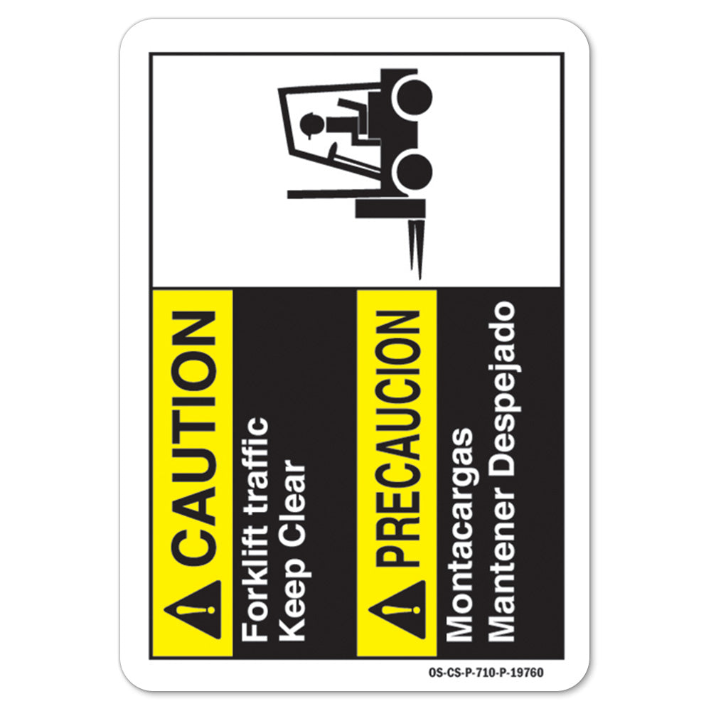 Forklift Traffic Keep Clear-Bilingual