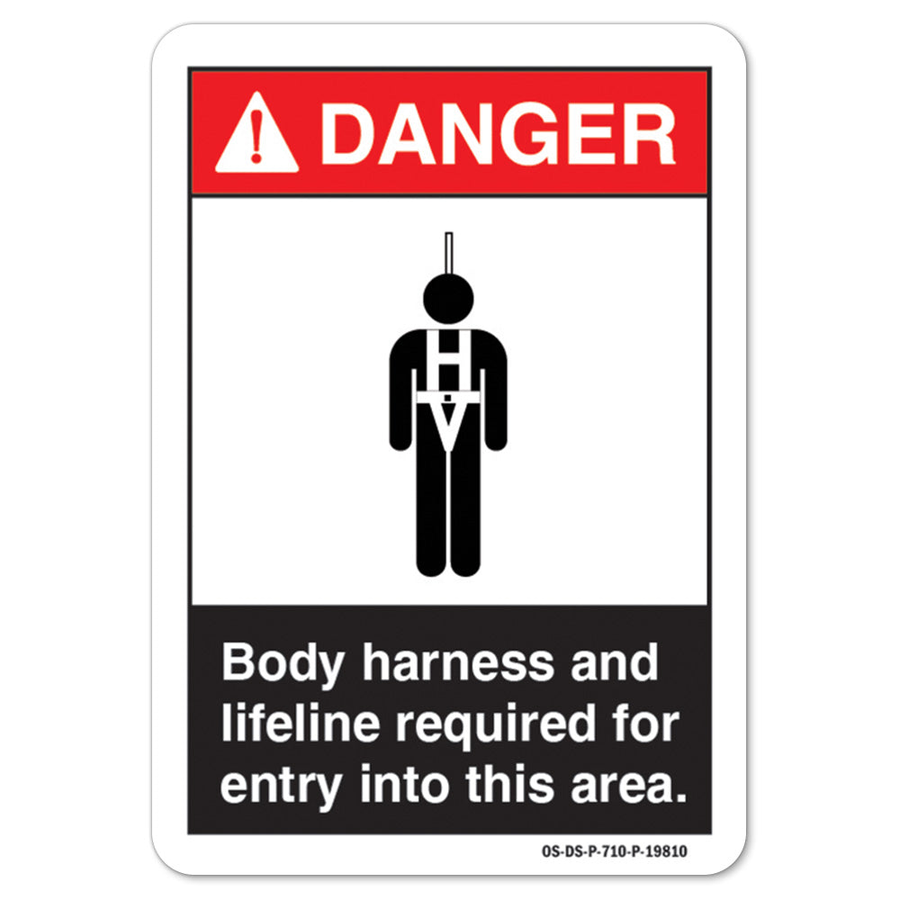 Body Harness And Lifeline Required For Entry Into This Area