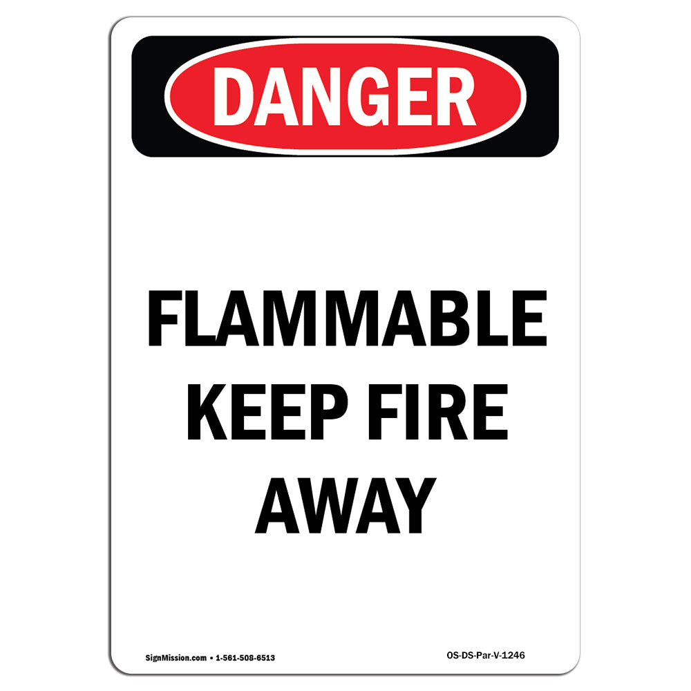 Portrait Flammable Keep Fire Away